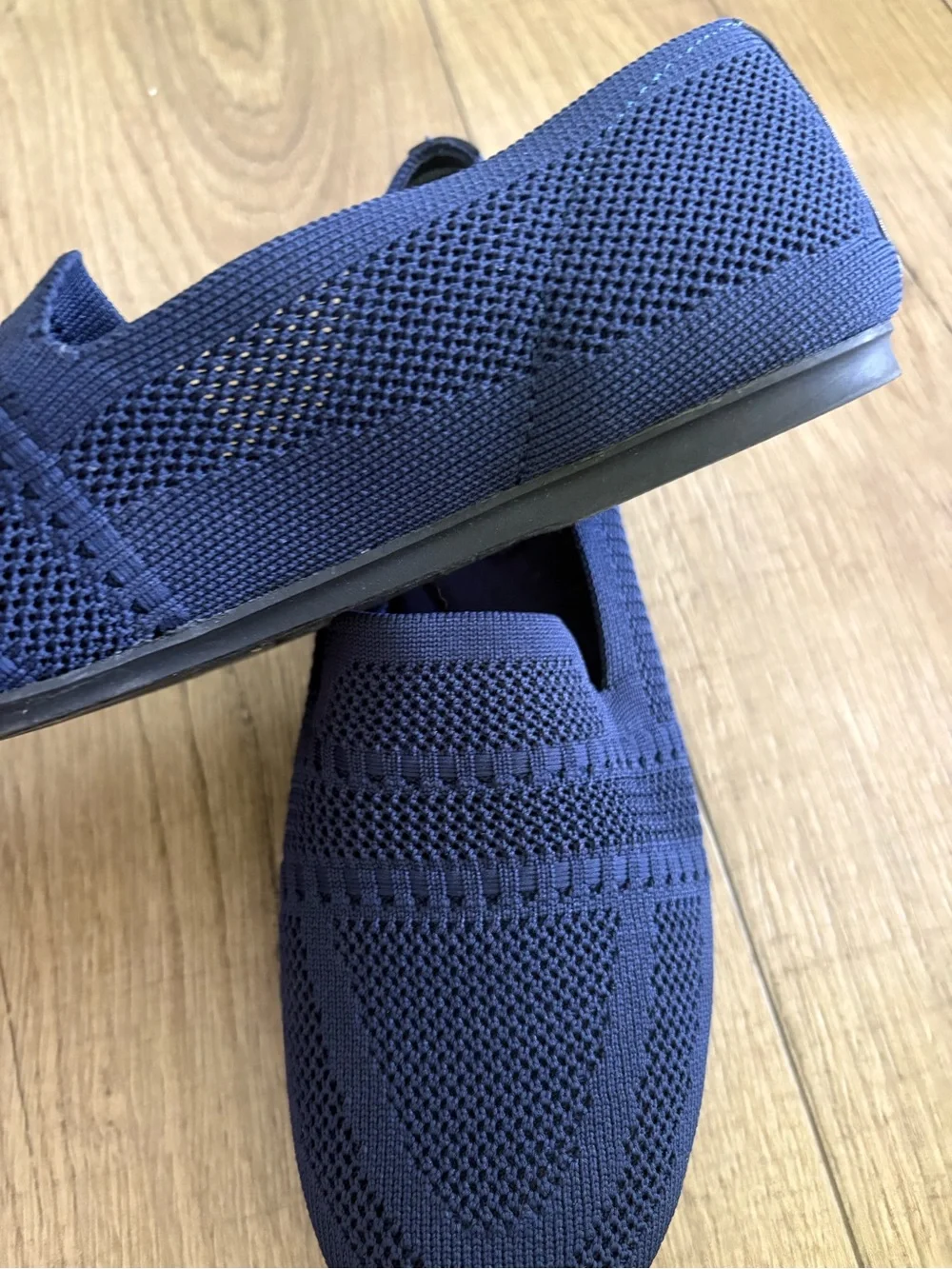 Time and Tru Navy Knit Slip-On Loafers for WOMEN SZ 8 1/2
